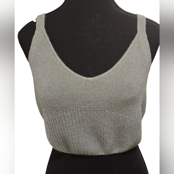 ALLSAINTS LEANNE CROPPED SWEATER AND CARDIGAN IN LIGHT GREEN - Picture 2 of 9